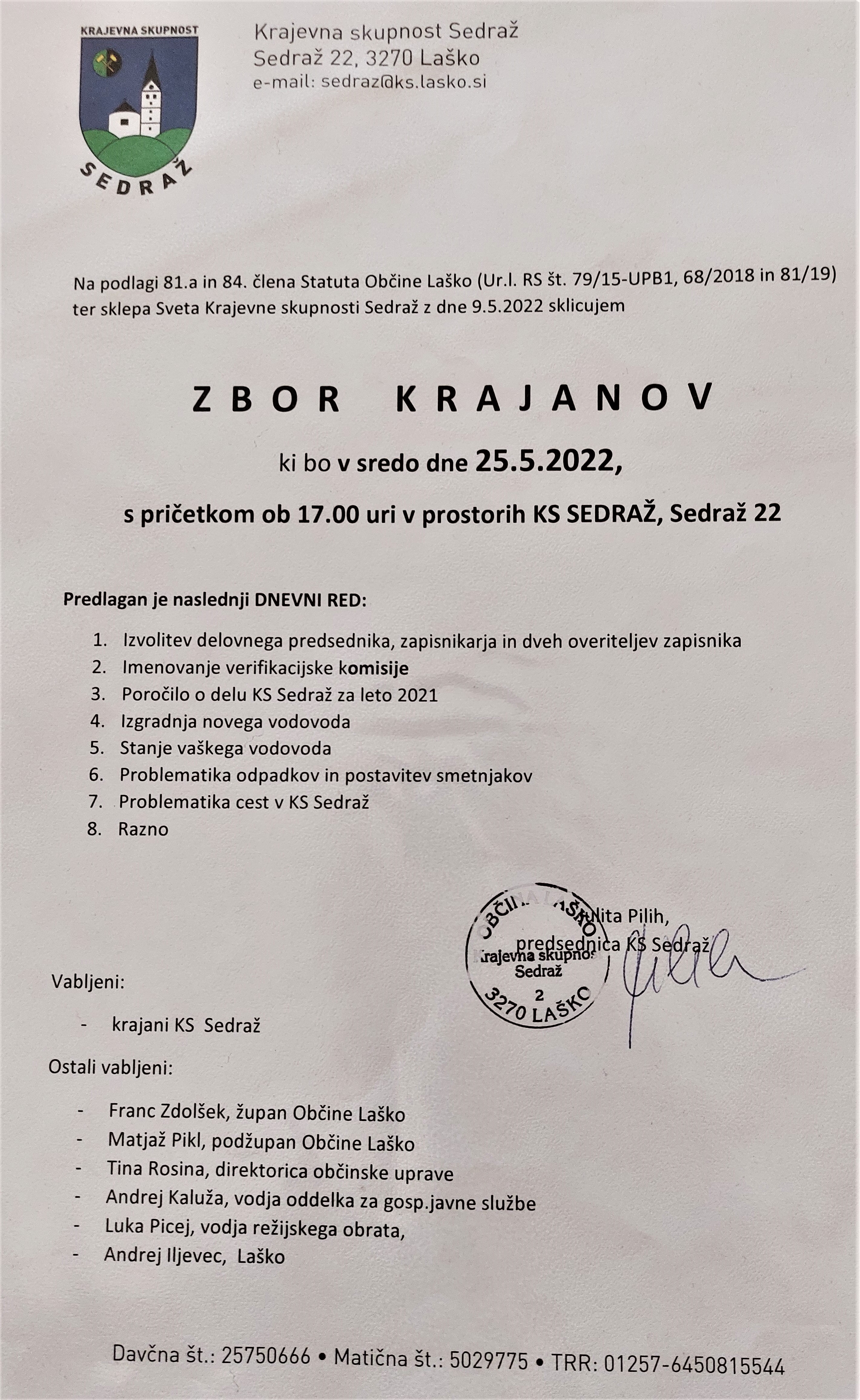 KS Sedraz Zbor krajanov 2022