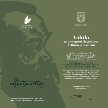 Vabilo Občina Laško - proslava kulturni praznik FEB 2026 - elektronsko vabilo
