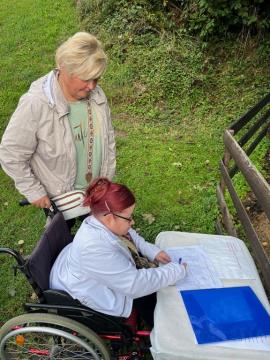 Podpis predstavnice Društva paraplegikov JZ Štajerske